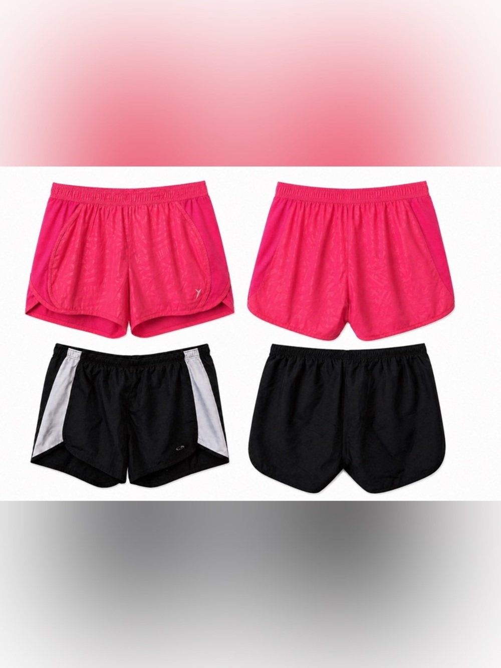 Pair of Women’s Athletic Shorts - Coral & Black Size Small